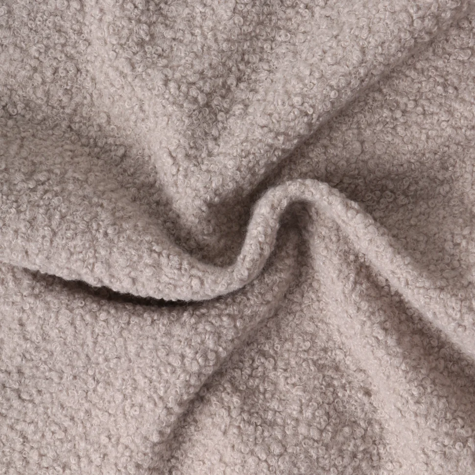 Tissu Fausse fourrure Bouclette Daphné uni Taupe