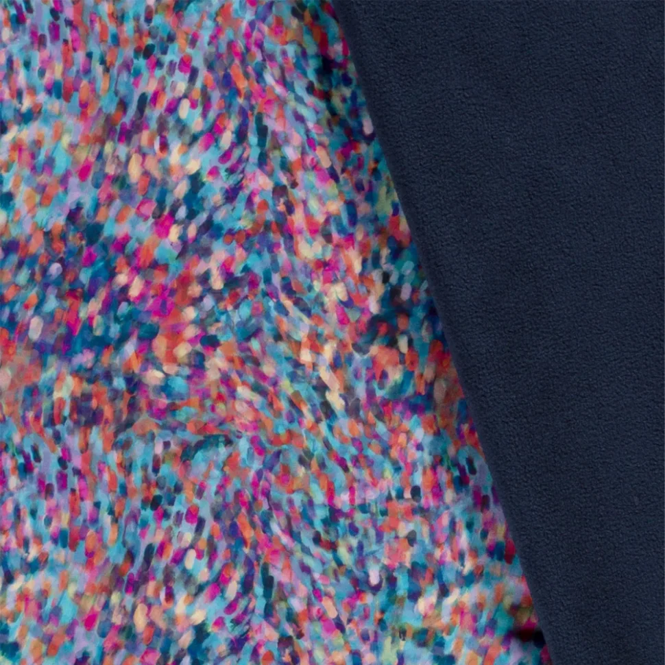 Tissu Softshell Confettis sur fond Bleu