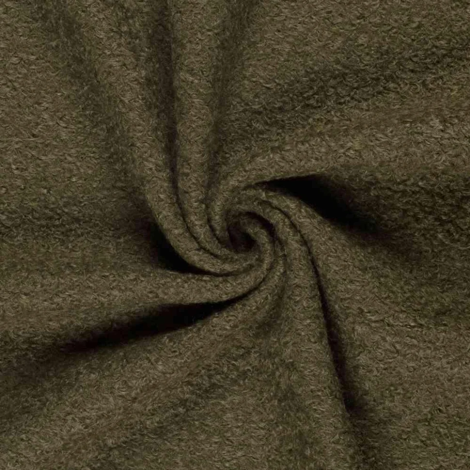 Tissu  Bouclette Astrid Uni Vert olive