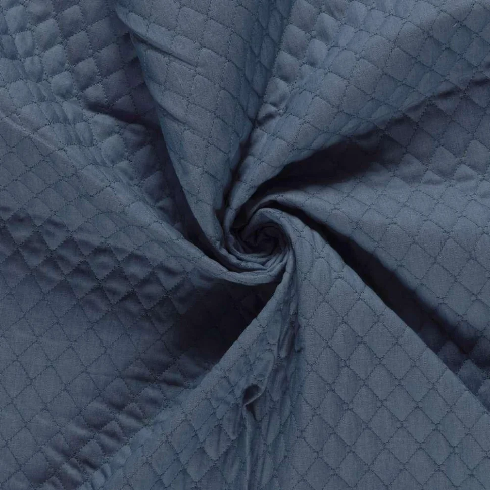 Tissu Chambray Coton Matelassé Bleu indigo