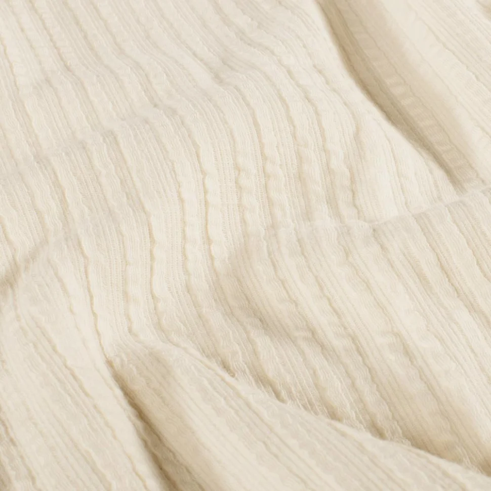 Tissu Jersey Bord Côte stretch Romy uni Ivoire