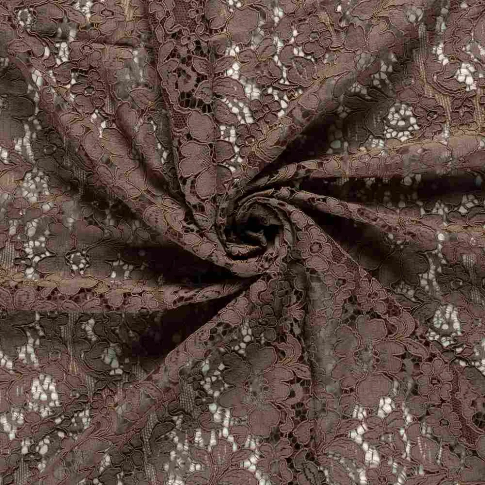Tissu Dentelle lourde uni Taupe
