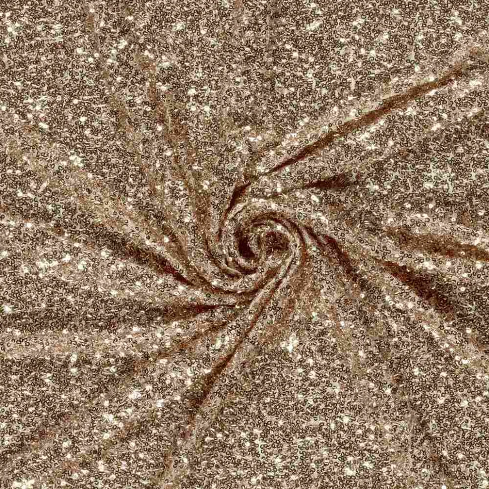 Tissu Maille sequins extensible Or