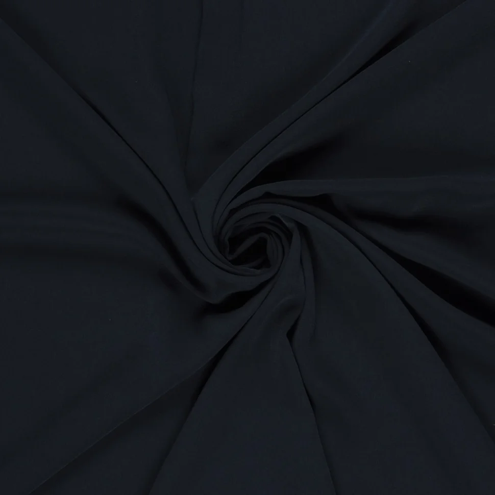 Tissu Crêpe stretch uni Bleu marine
