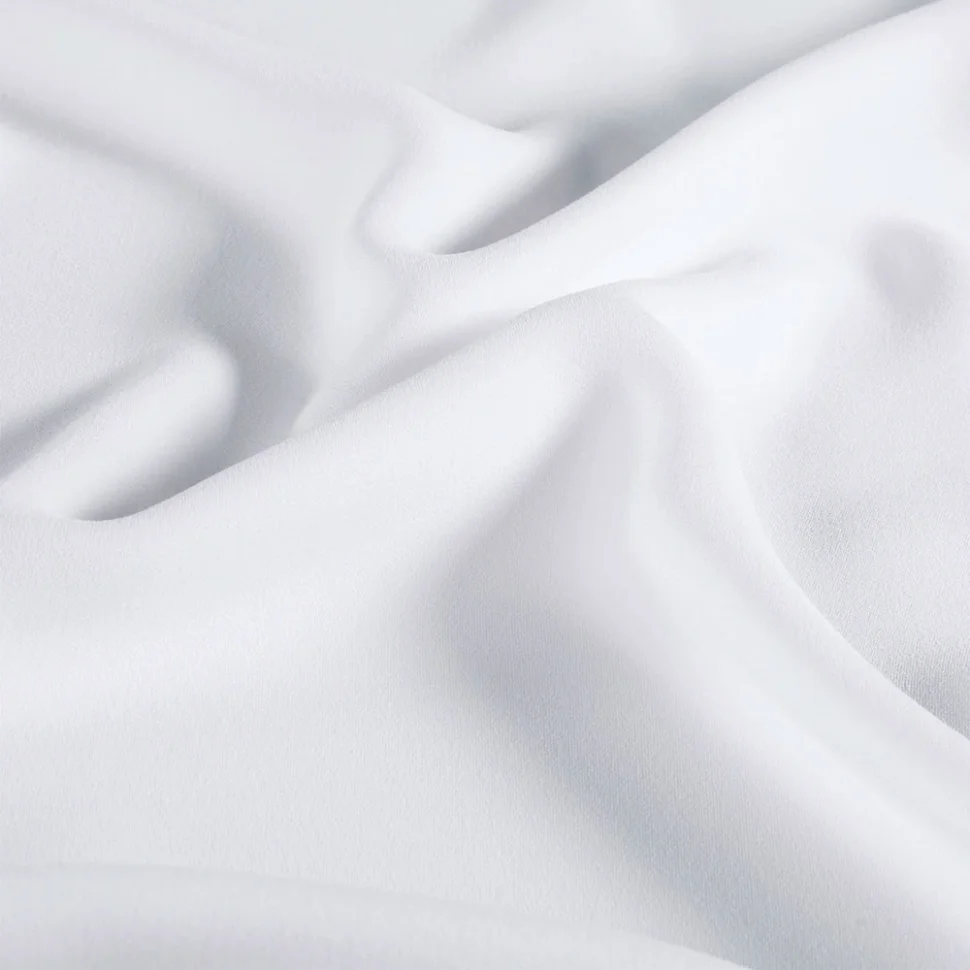 Tissu Crêpe satiné mat uni Blanc