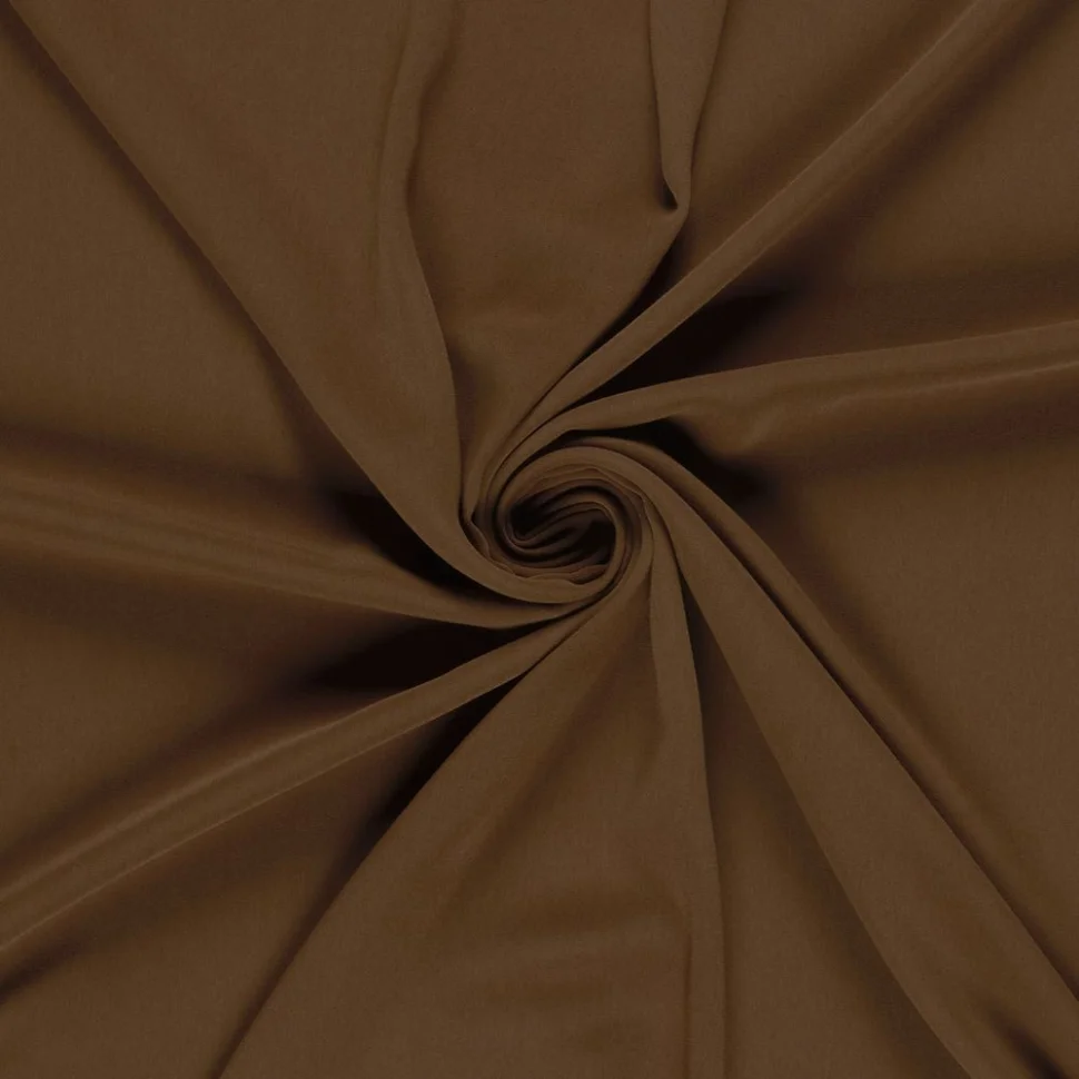 Tissu Crêpe stretch uni Noisette