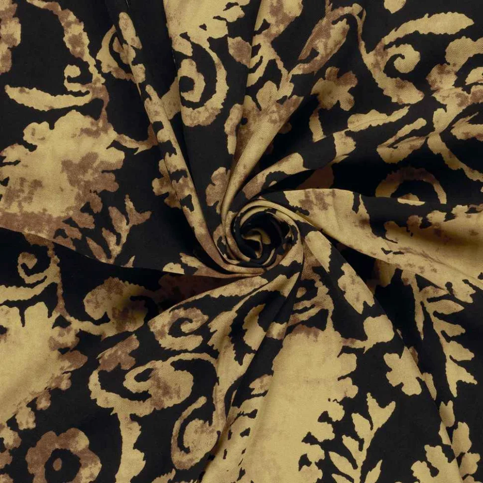 Tissu Viscose twill Sia végétal doux sur fond Camel