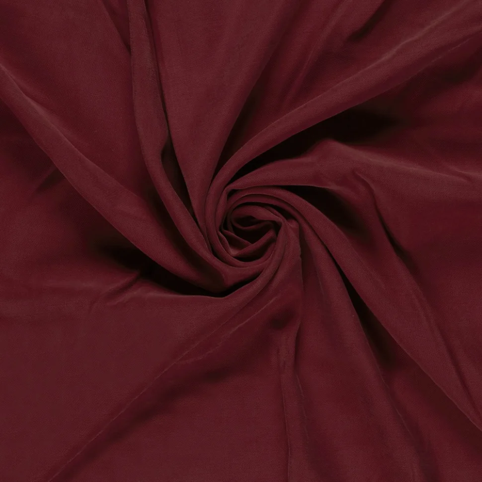 Tissu Viscose Twill extensible uni Bordeaux