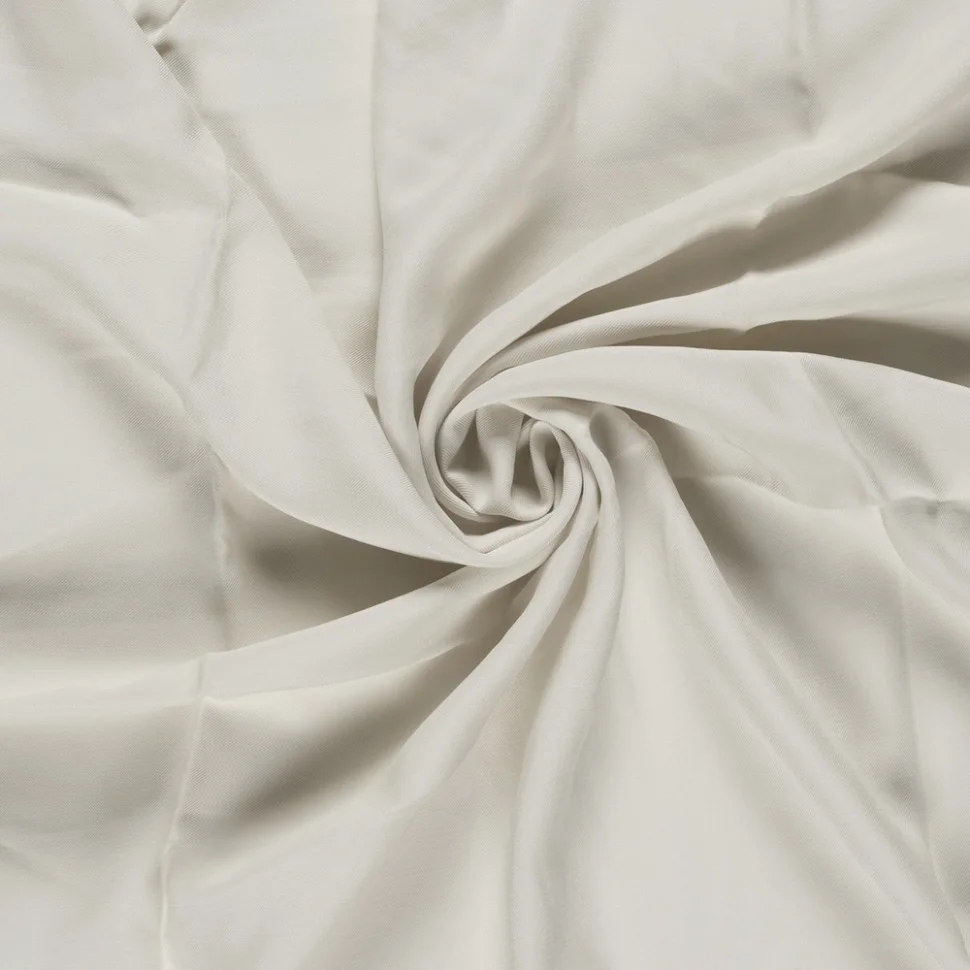 Tissu Viscose Twill extensible uni Blanc cassé