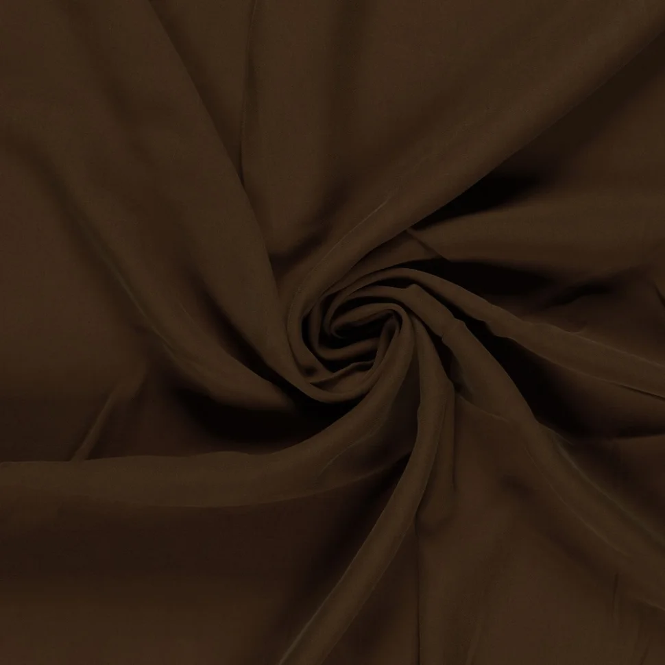 Tissu Viscose Twill extensible uni Marron chocolat