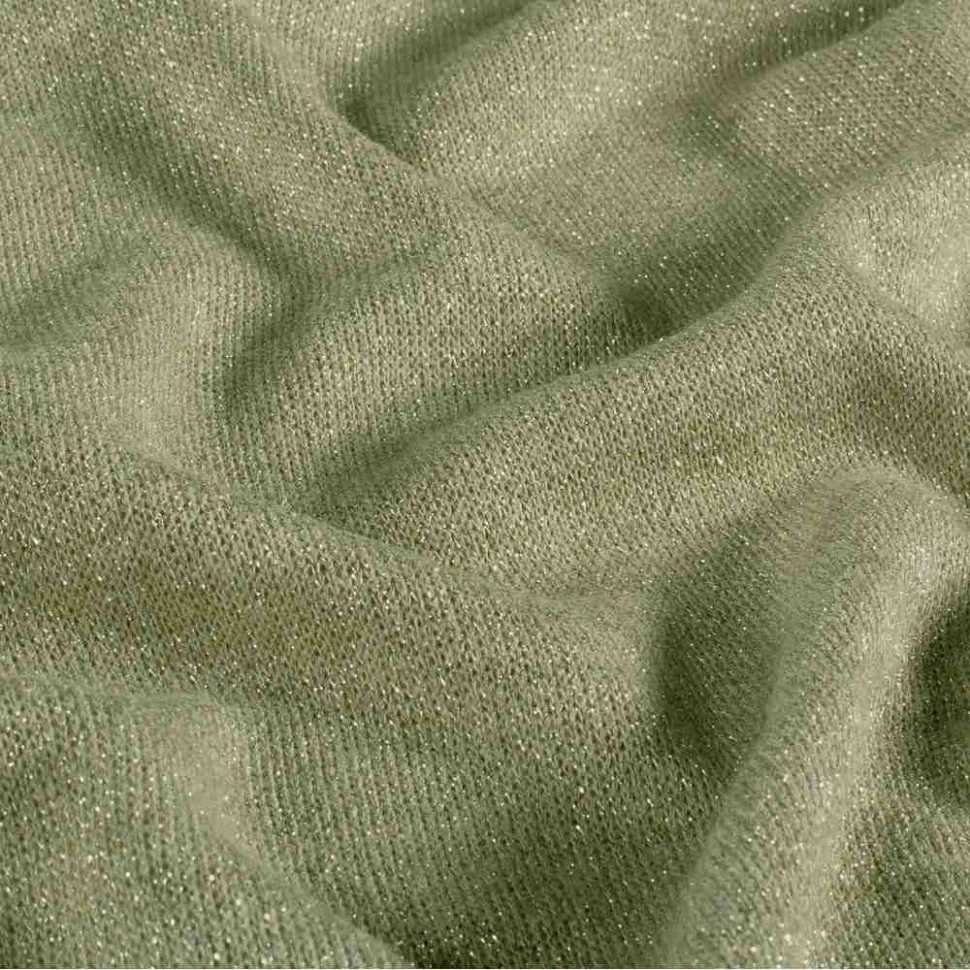 Tissu Maille Jersey Lurex uni Vert kaki clair