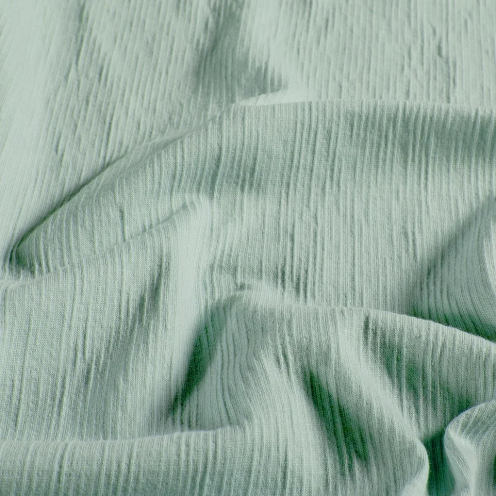 Tissu Maille ottoman aspect Crépon uni Vert d'eau