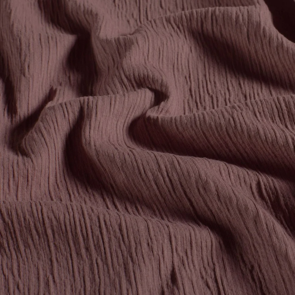 Tissu Maille ottoman aspect Crépon uni Pourpre