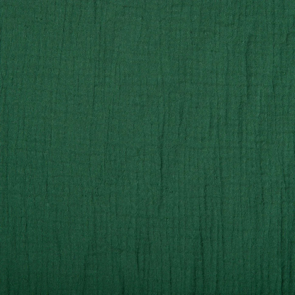 Coupon Tissu Double gaze de coton uni Vert pin - Coupon de 40 cm
