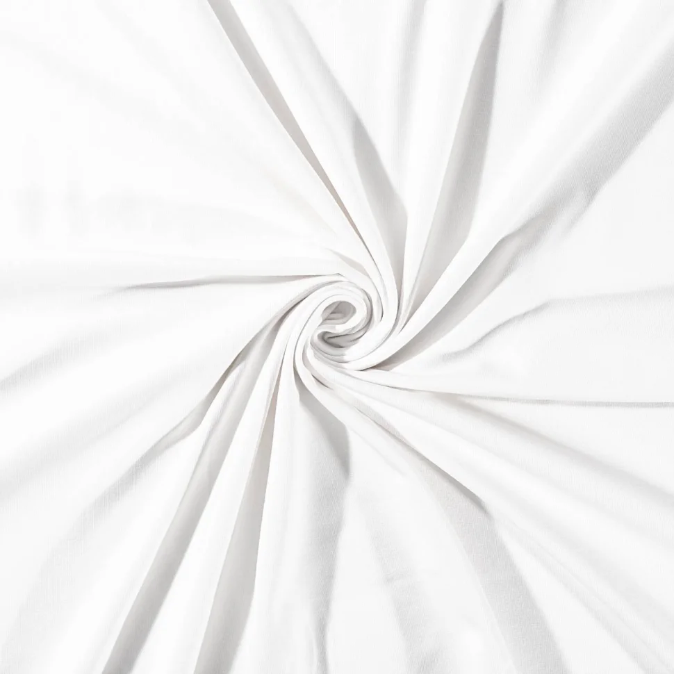 Coupon Tissu Jersey Coton uni Blanc - Coupon de 20 cm
