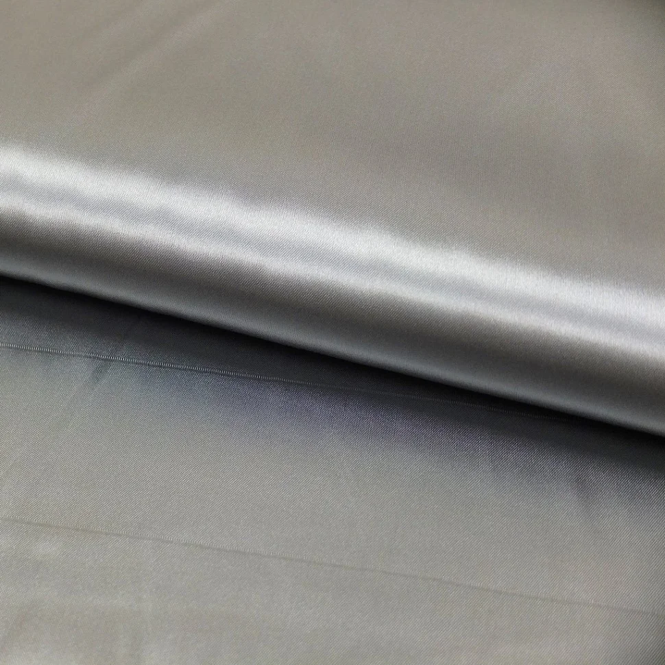 Coupon Tissu Satin uni Gris clair x1m - Coupon de 190 cm