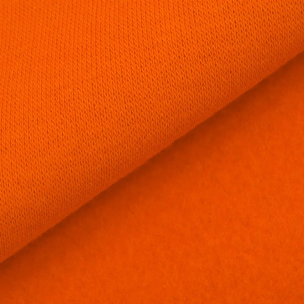 Coupon Tissu Molleton Sweat uni Orange x10cm - Coupon de 10 cm