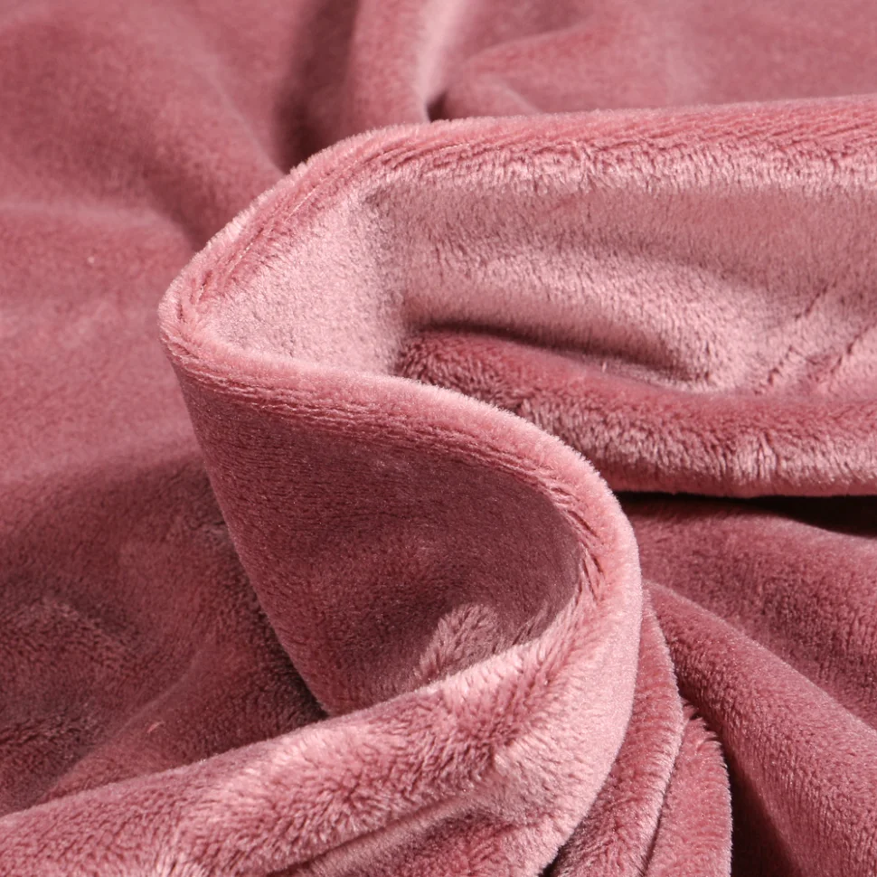 Coupon Tissu Minky Ultra doux Ras Mauve - Coupon de 10 cm