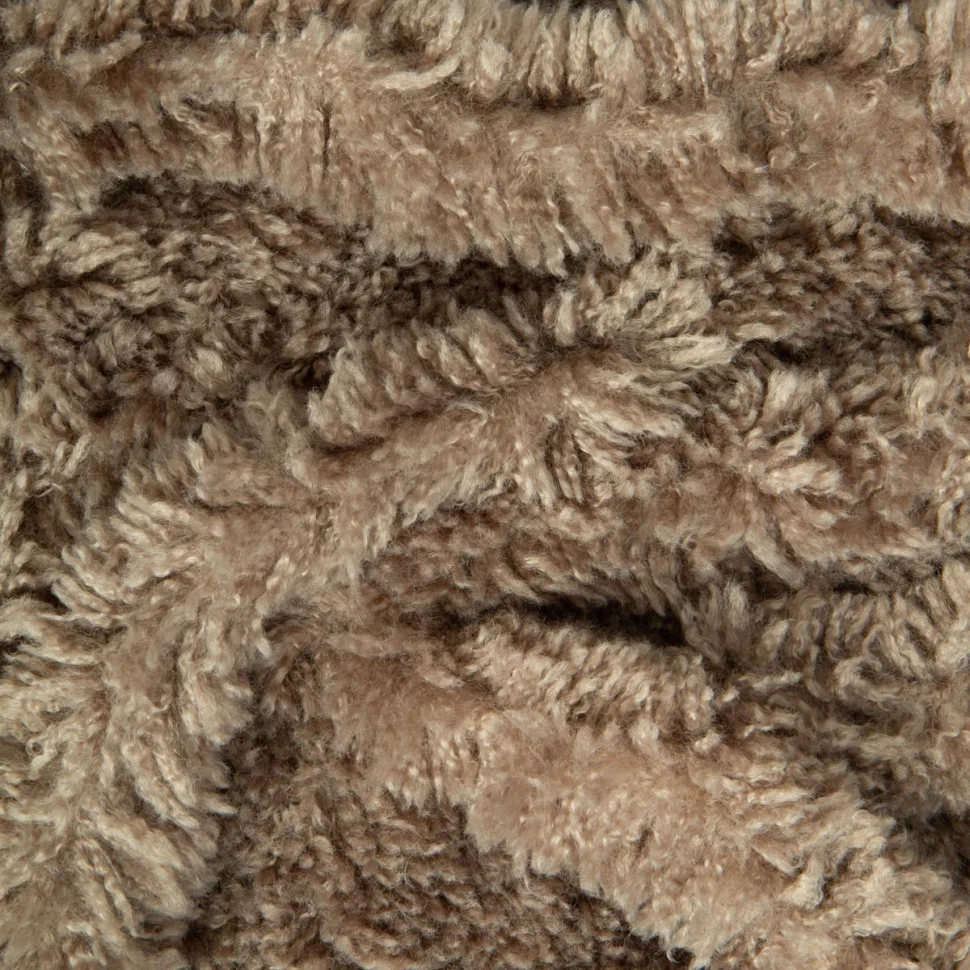Tissu Fausse fourrure poils long Agneau de Mongolie uni Beige
