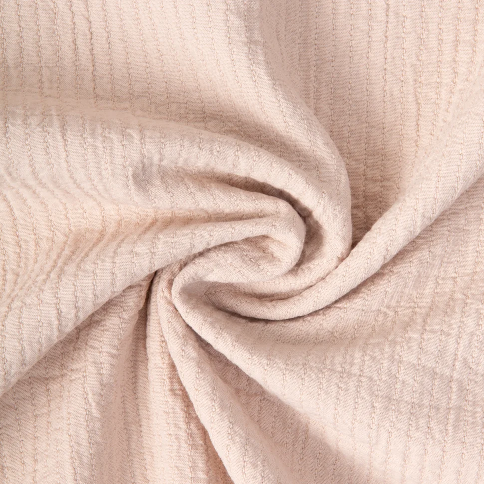 Tissu Coton surpiqué uni Naturel