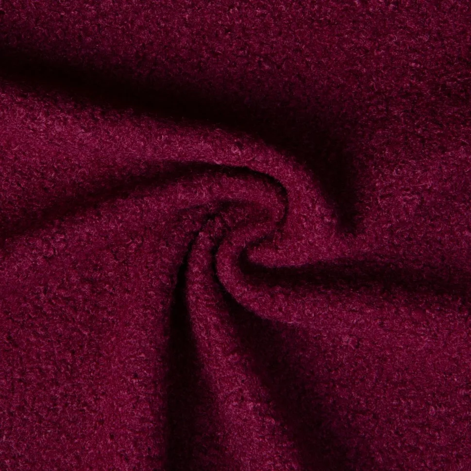 Coupon Tissu Bouclette Curly uni Pourpre - Coupon de 50 cm