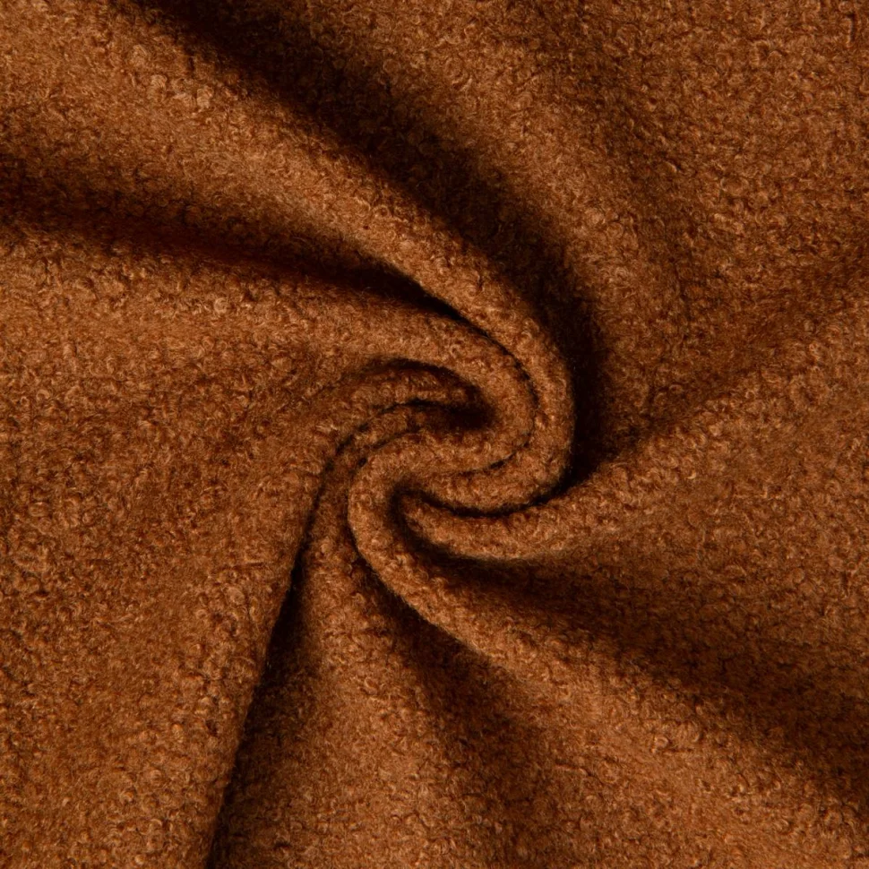 Tissu Bouclette Curly uni Marron