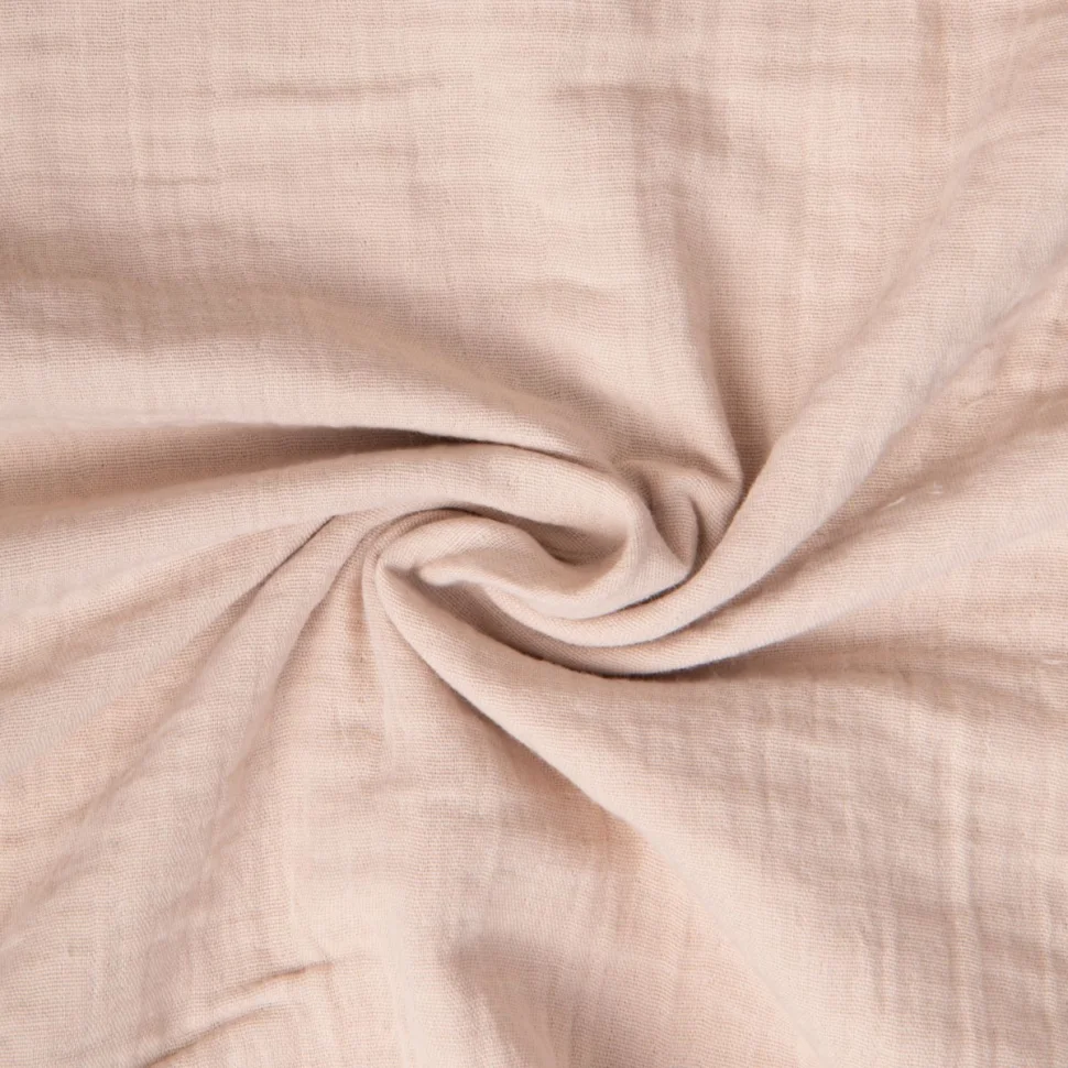 Tissu Double gaze de Coton grande largueur uni Beige lin