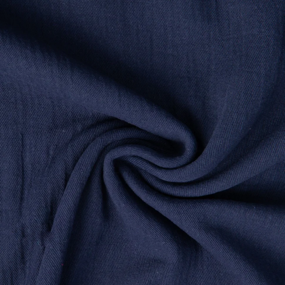 Tissu Double gaze de Coton Twill uni Bleu marine