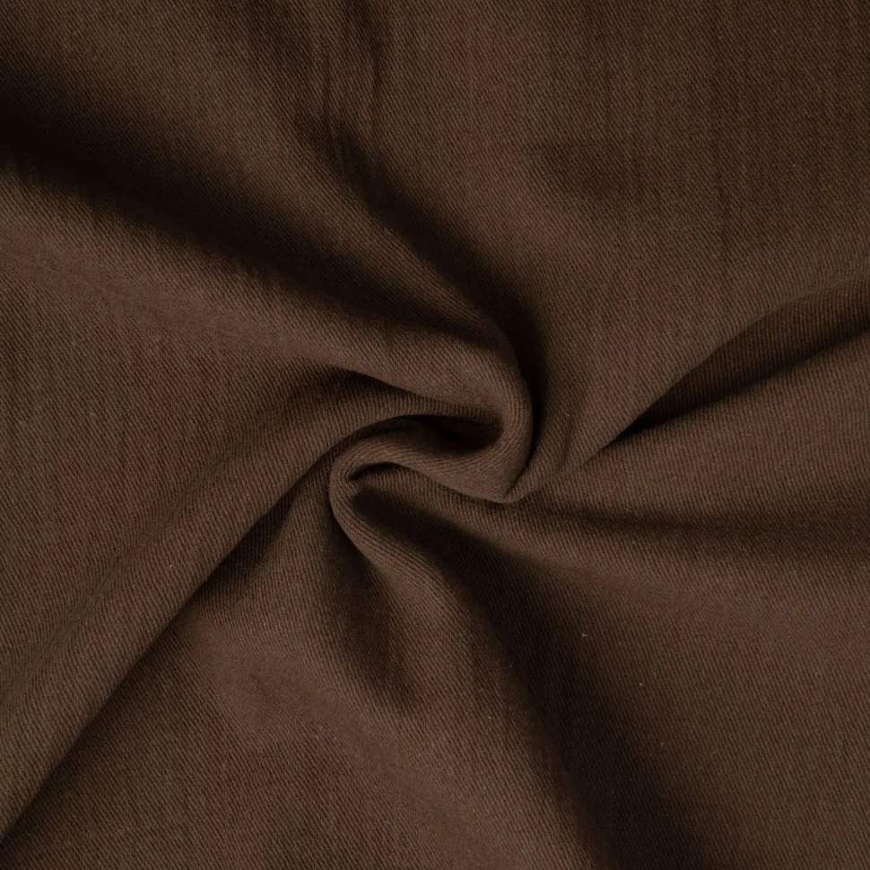 Tissu Double gaze de Coton Twill uni Marron chocolat