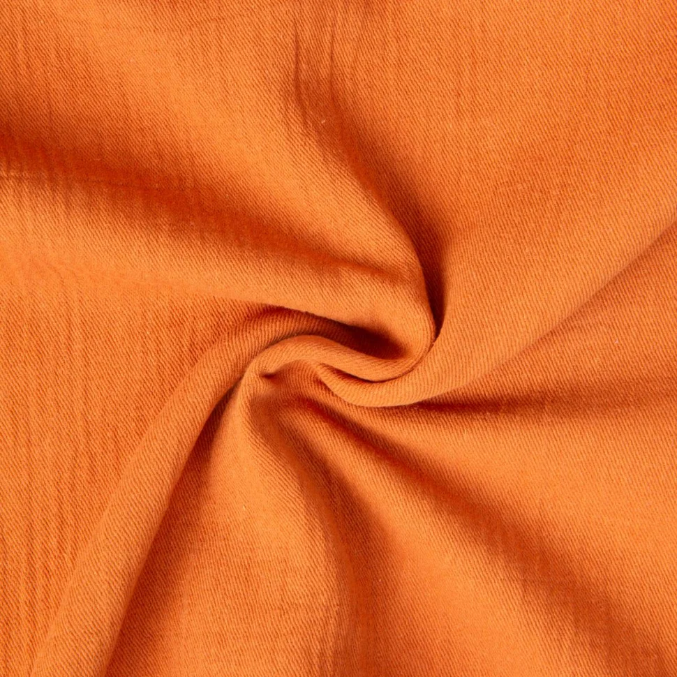 Tissu Double gaze de Coton Twill uni Orange