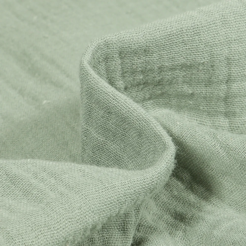 Coupon Tissu Double gaze de coton uni Vert d'eau - Coupon de 30 cm