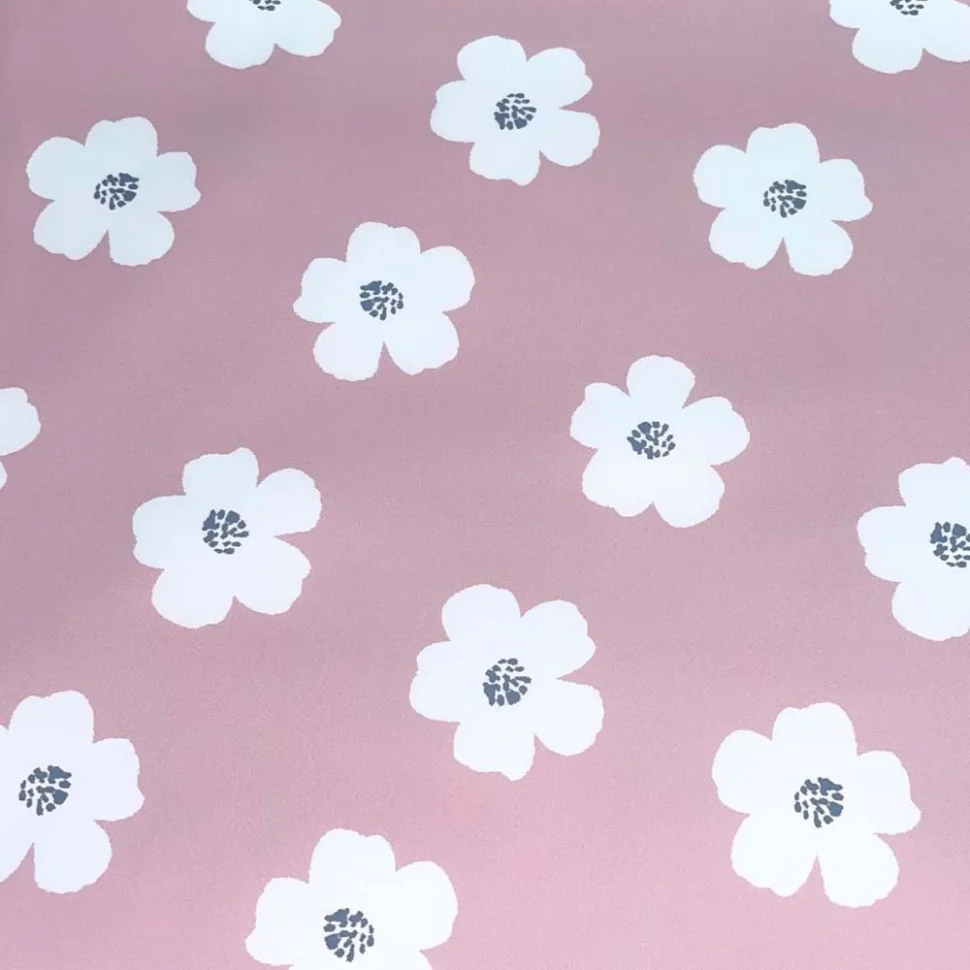 Tissu Imperméable déperlant Jexy Fleur sur fond Rose