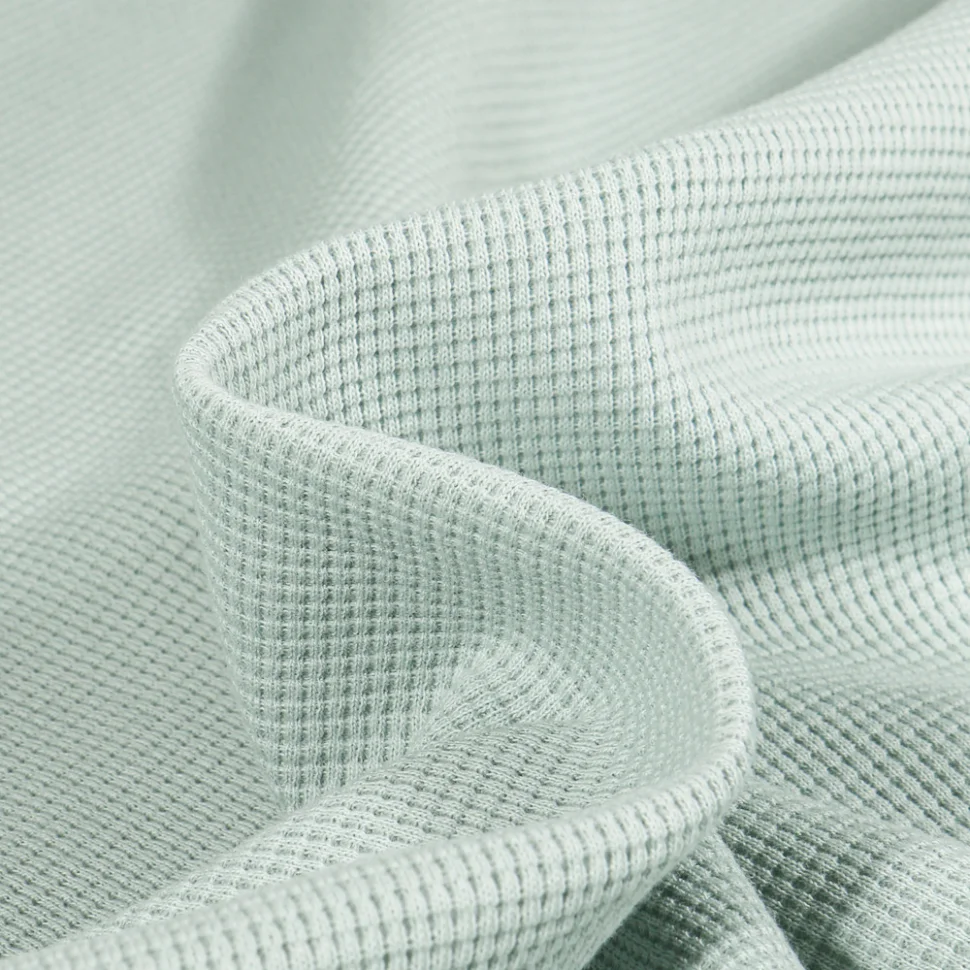 Tissu Jersey Nid d'abeille uni Vert menthe clair