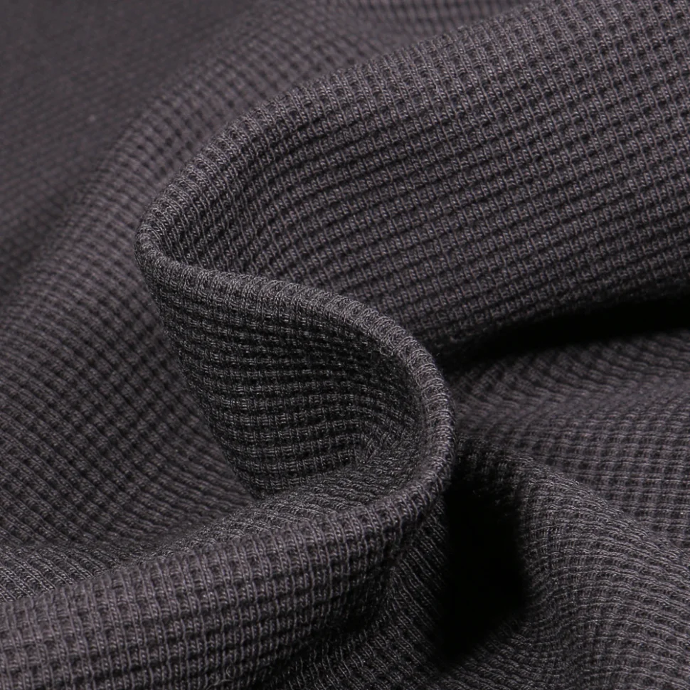 Tissu Jersey Nid d'abeille uni Noir