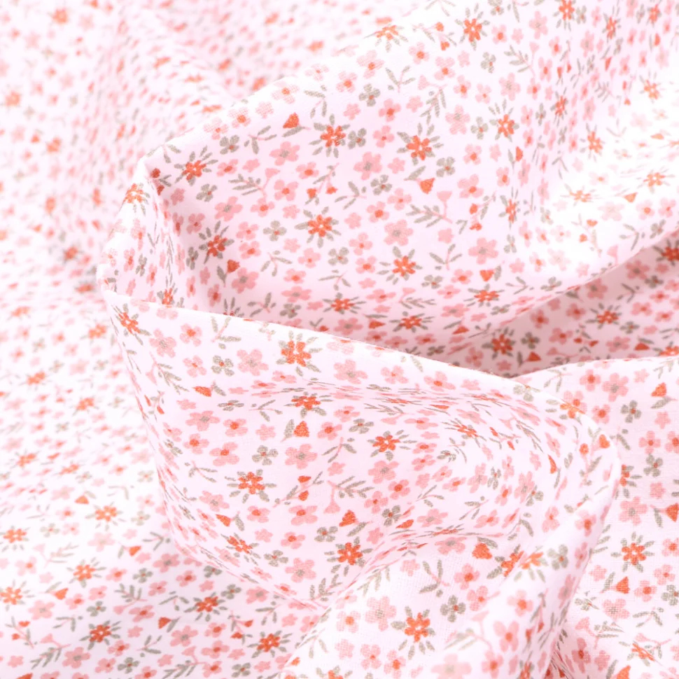 Tissu Coton imprimé Arty Pio tomette sur fond Blanc