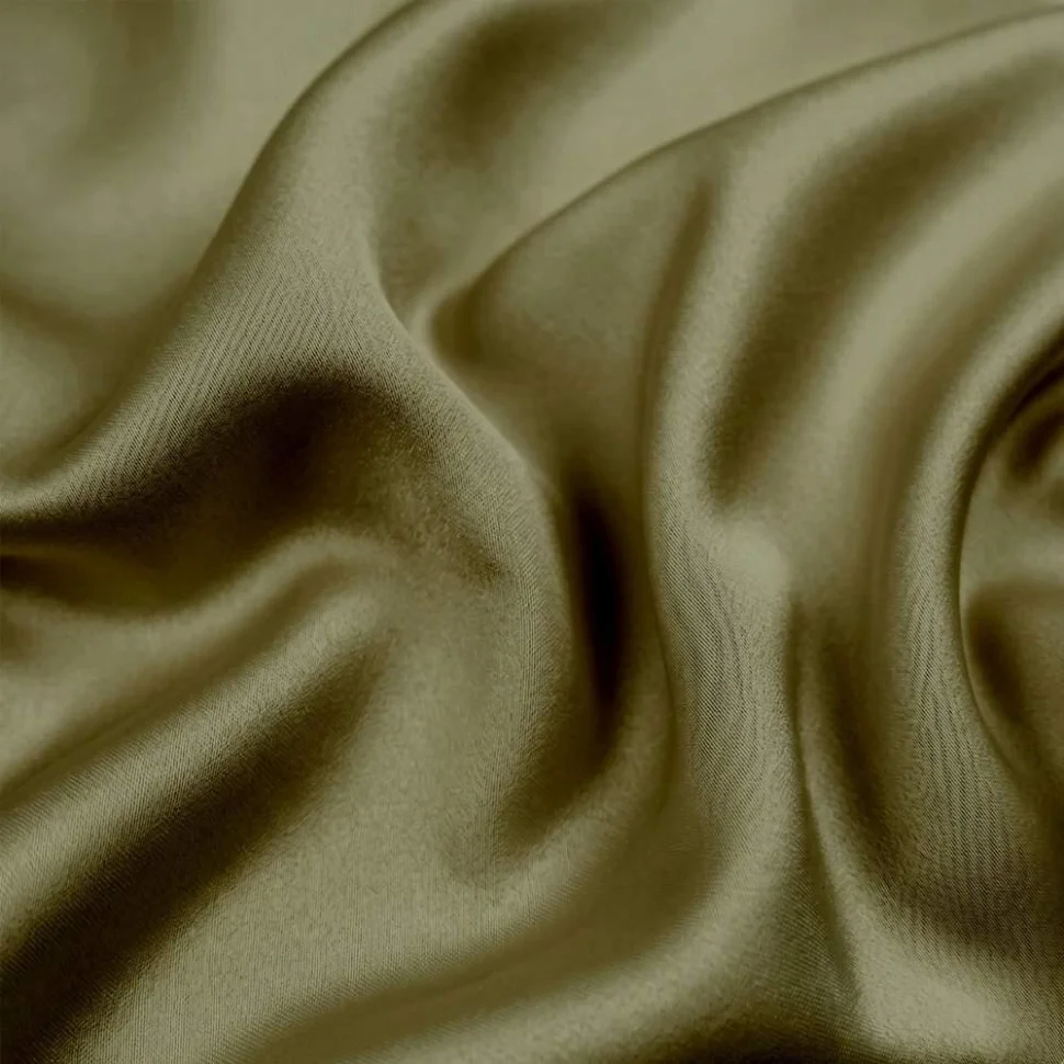 Tissu Satin Duchesse uni Vert olive