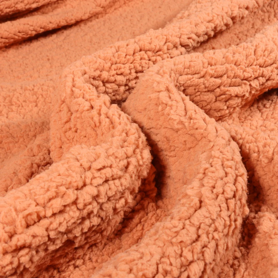 Tissu Fausse fourrure Sherpa Brique