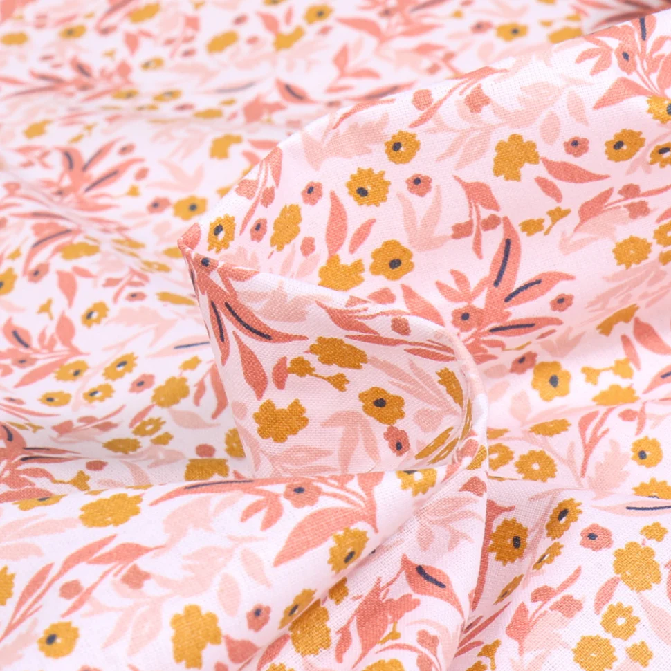 Tissu Coton imprimé Arty Tisania sur fond Blanc