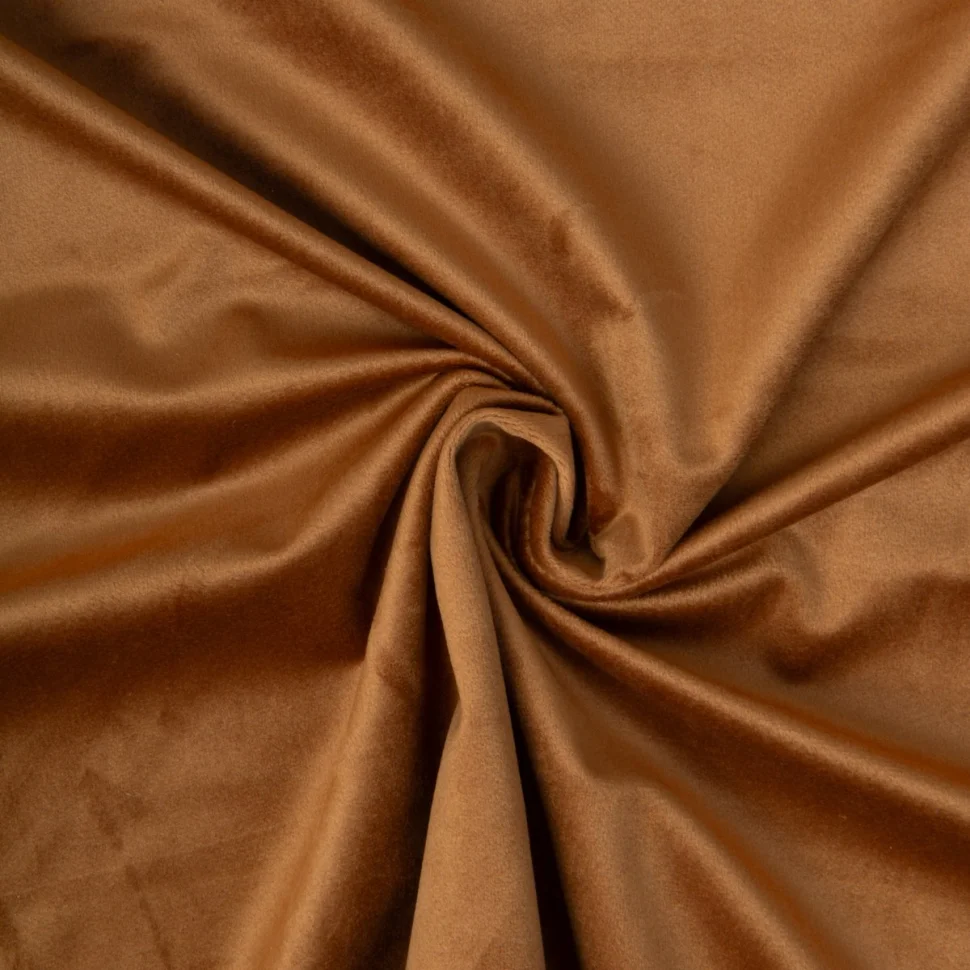 Tissu Velours ras d'ameublement uni Camel