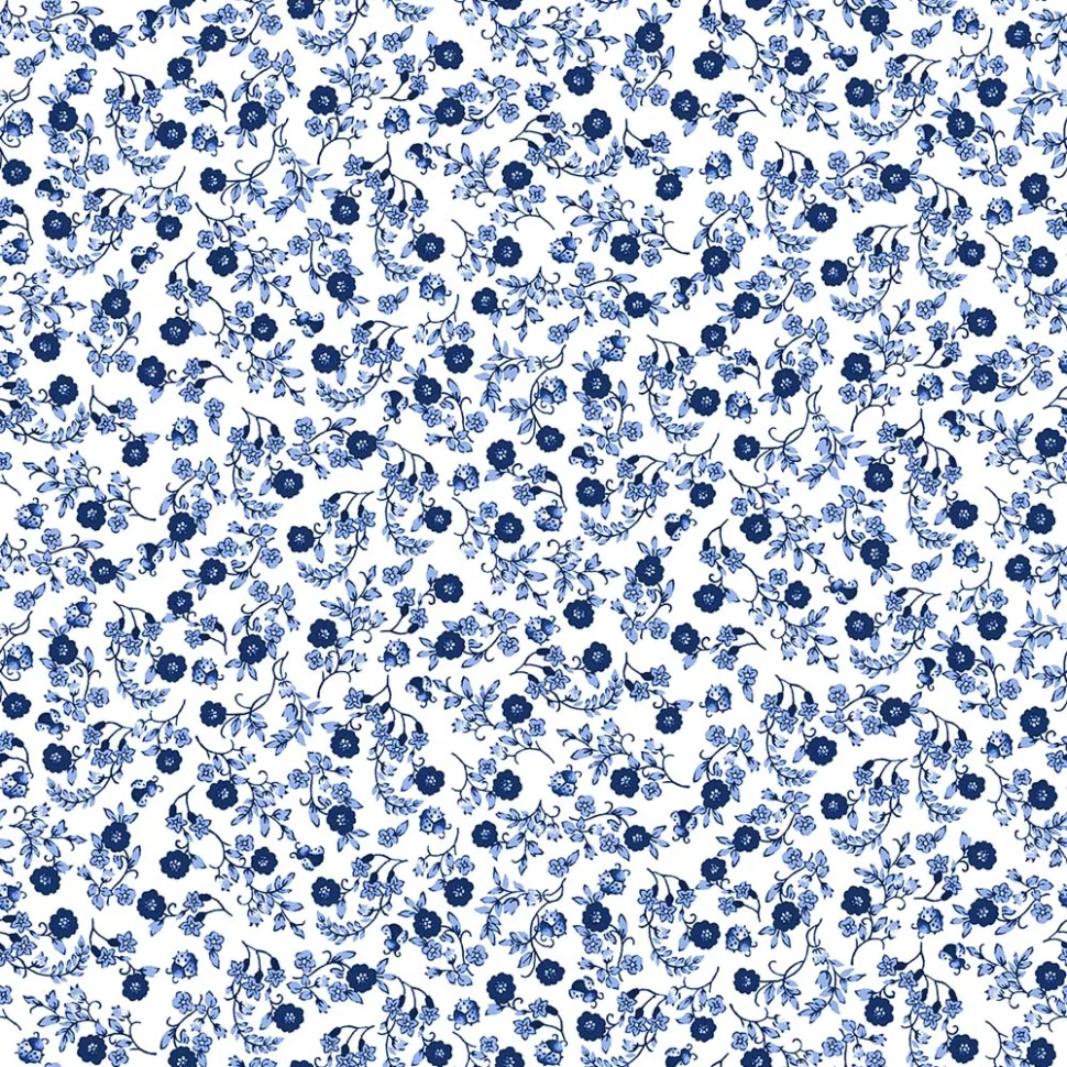 Tissu Coton imprimé Fleuris Giorgio sur fond Blanc