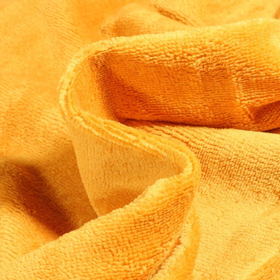 Tissu Éponge réversible Bambou envers polyester tout doux Jaune moutarde