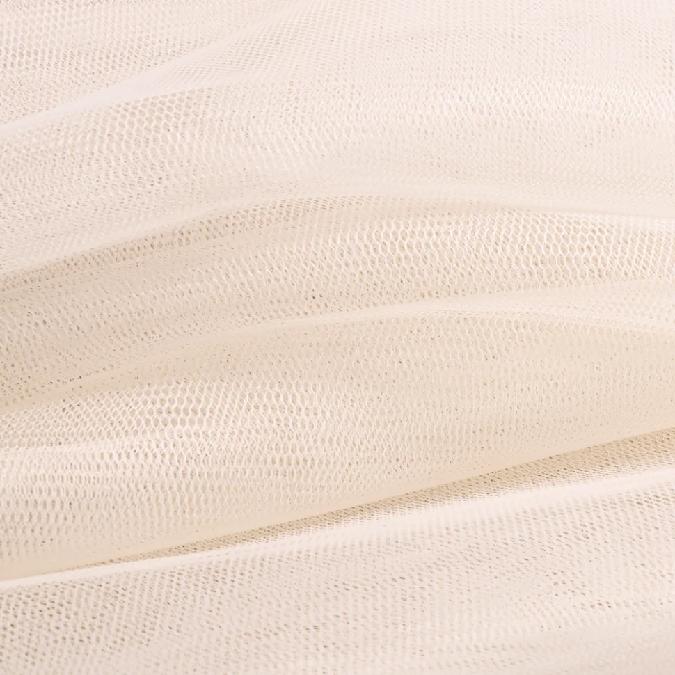 Coupon Tissu Tulle souple grande largeur uni Blanc cassé - Coupon de 100 cm