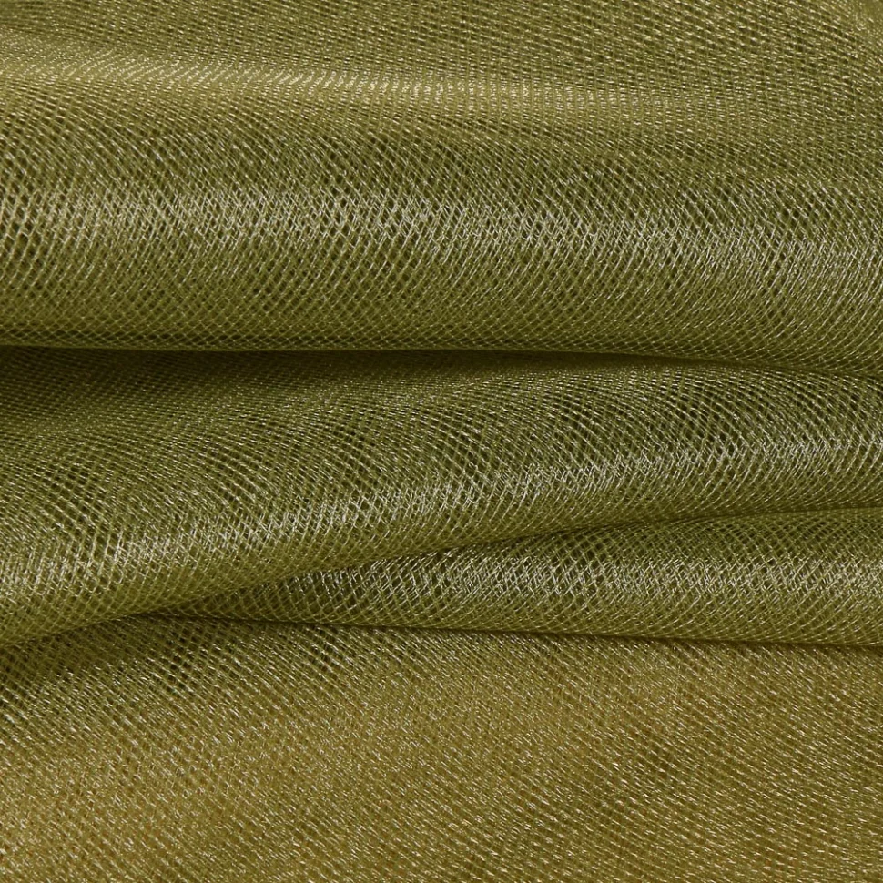 Coupon Tissu Tulle souple grande largeur uni Vert kaki - Coupon de 60 cm