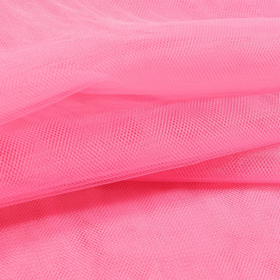 Coupon Tissu Tulle souple grande largeur uni Rose - Coupon de 90 cm