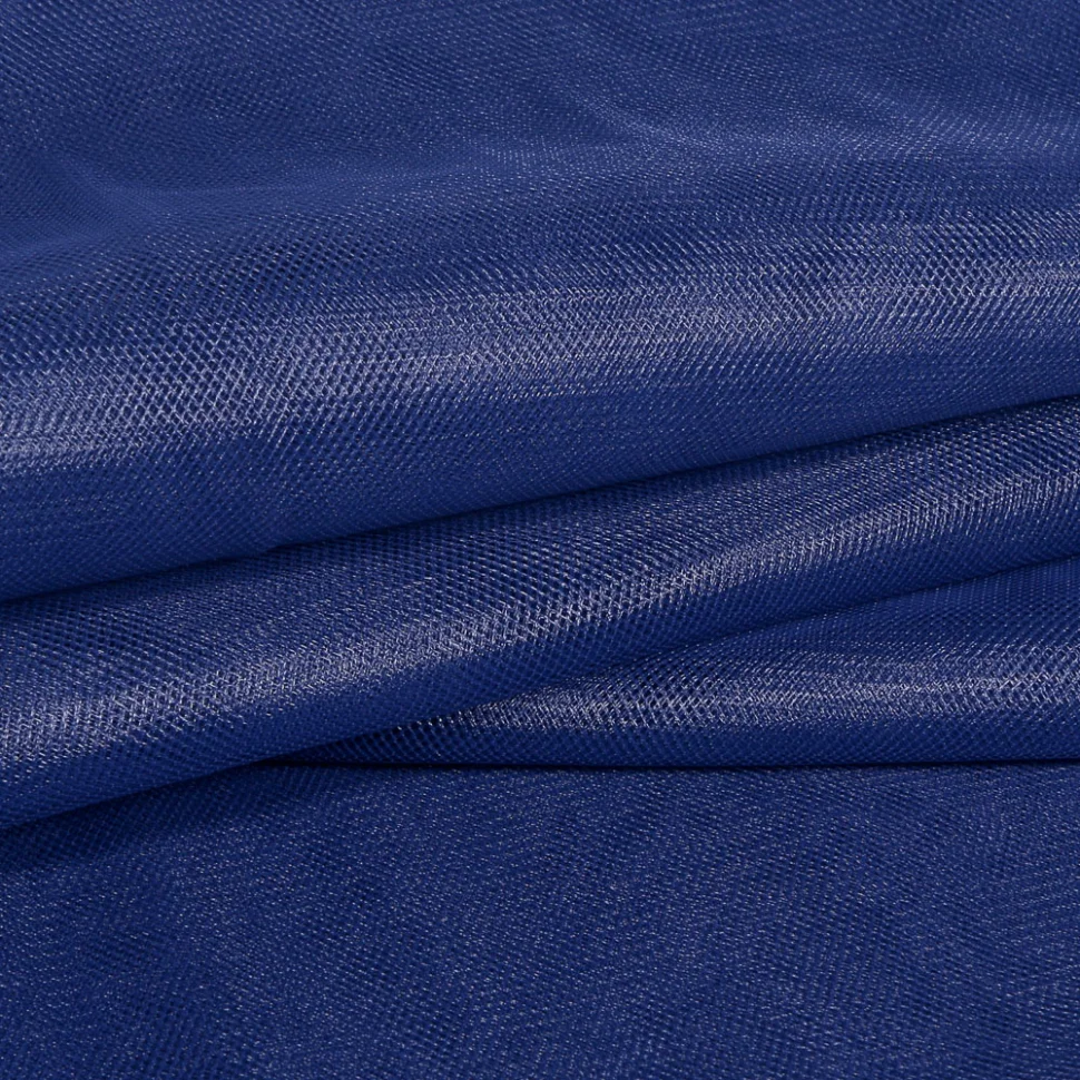 Coupon Tissu Tulle souple grande largeur uni Bleu marine - Coupon de 130 cm