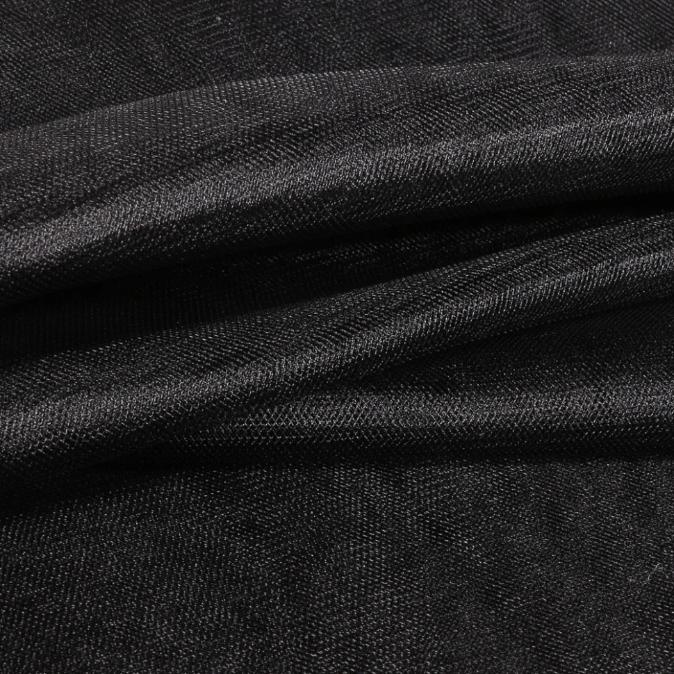 Coupon Tissu Tulle souple grande largeur uni Noir - Coupon de 180 cm