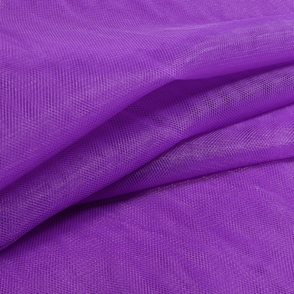 Coupon Tissu Tulle souple grande largeur uni Violet - Coupon de 90 cm