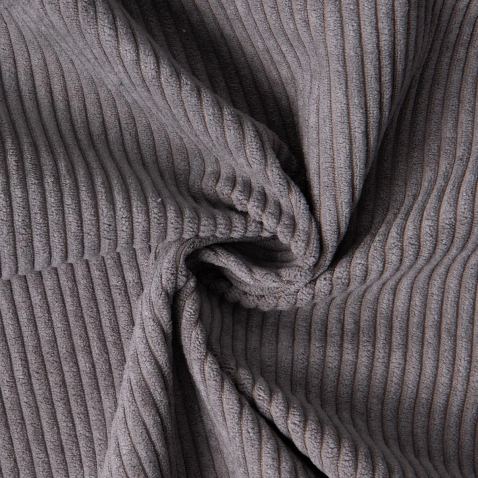 issu Velours d'ameublement côtelé Emy uni Gris anthracite