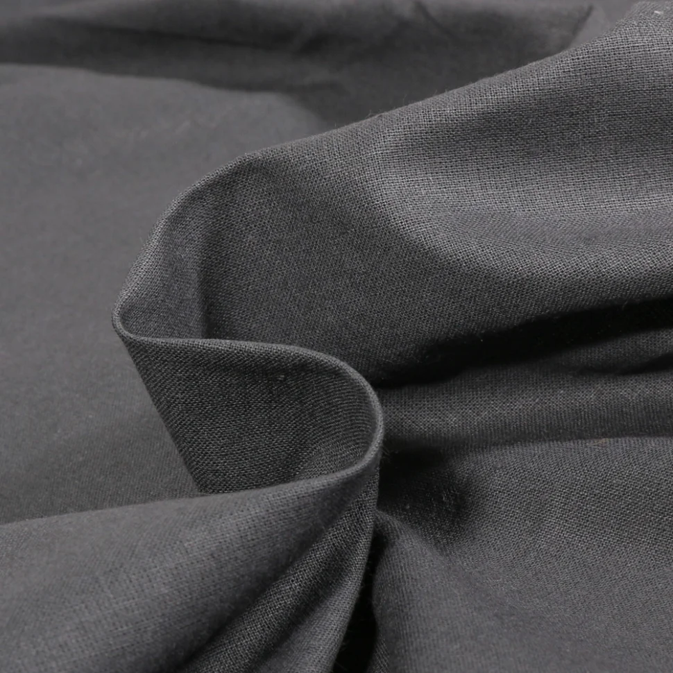 Tissu Coton uni Gris anthracite profond