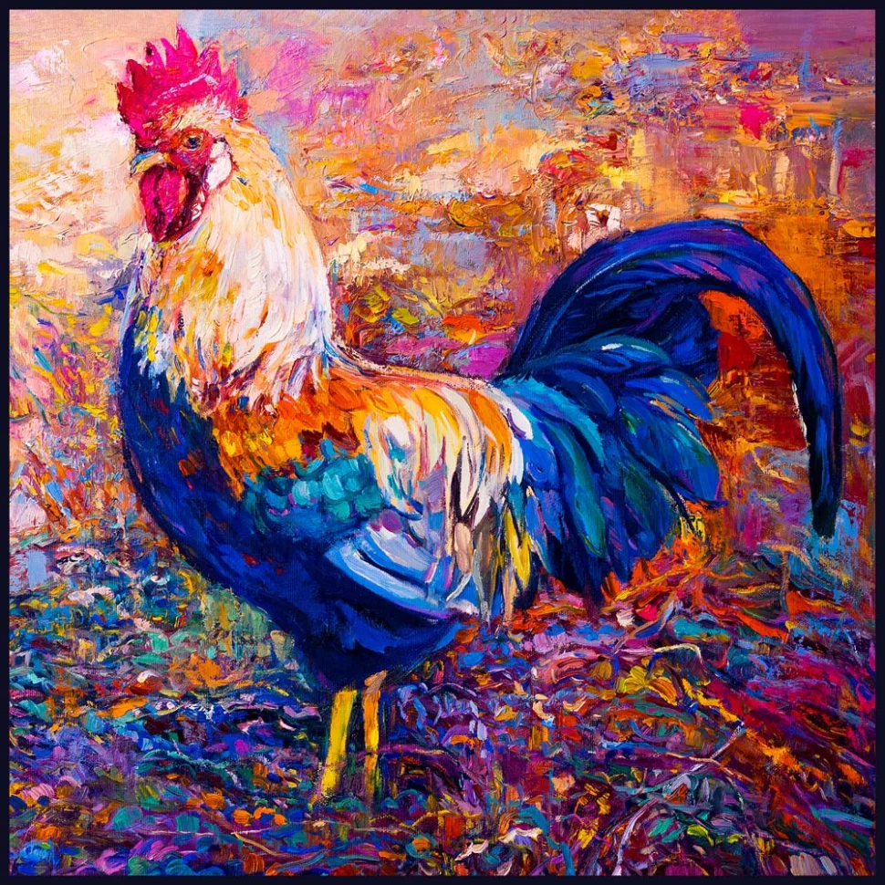 Carré Simili cuir Coq